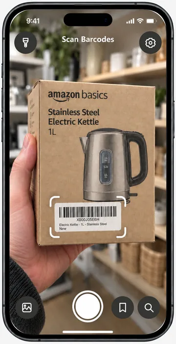 应用正在框选商品包装上的支持标签